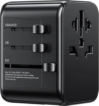 Adapter udhëtimi Wekome WP-U03, universal 30W, 3x USB-C 2x USB-A, i zi