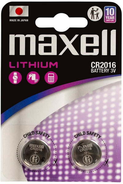 Bateri litiumi Maxell CR2016, 3V, paketë me 2 copë
