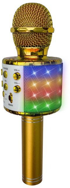 Mikrofon karaoke Bluetooth pa tela, altoparlant i integruar, për festa, rozë