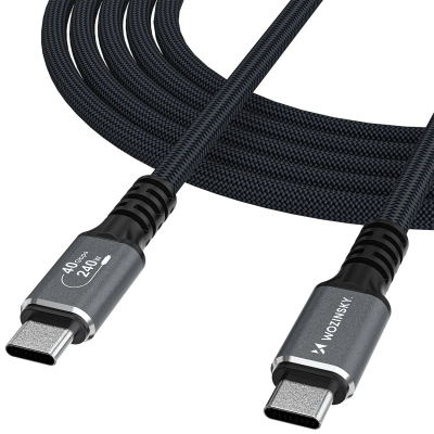 USB-C кабел Wozinsky WPS-UY41S Thunderbolt 4, 240W, 1m, црн