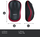 Maus Logitech M185, wireless, USB, i zi dhe i kuq