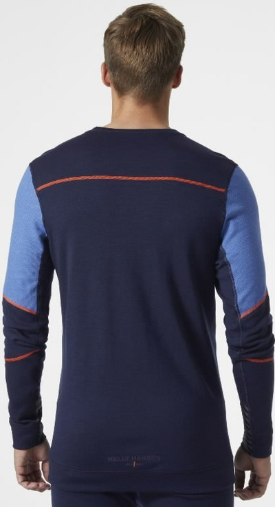 Bluzë termike Helly Hansen Lifa Merino Crewneck, merino, me mëngë t’gjata, blu XL