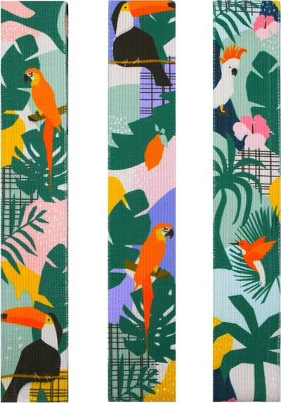 Set shirita trajnimi Spokey HOME JUNGLE, 3 unaza rezistence, pambuk, shumëngjyrësh