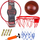 Set basketbolli metalik Globostar, 46 x 46 cm, me top dhe pompë, portokalli