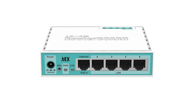 Ruter kabllor MikroTik RB750GR3 hEX, 5x Gigabit Ethernet, USB, i bardhë