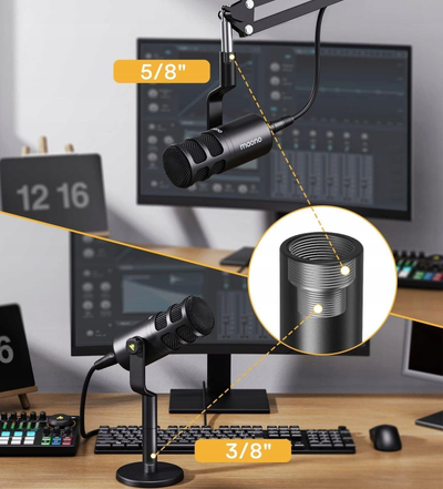 Динамички микрофон Maono PD100, кардиоиден, со XLR конекција, црн