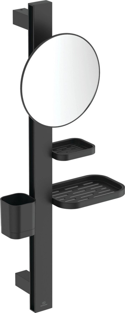 Aksesor banjo Ideal Standard Alu+ Beauty Bar Small, pasqyrë Ø200mm, alumini, i zi