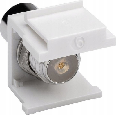 Adapter koaksial Goobay 79955, F konektor mashkull në femër, i sheshtë, i bardhë