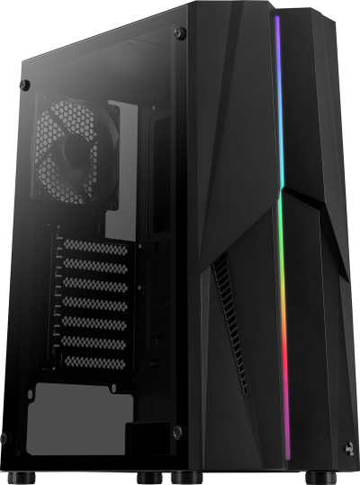 Kullë kompjuteri Aerocool Mecha ACCM-PV28013.11, xham i temperuar, RGB, e zezë