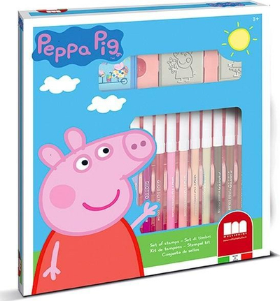 Set vizatimi Multiprint Peppa Pig me vula dhe 18 bojraxhi, shumëngjyrësh