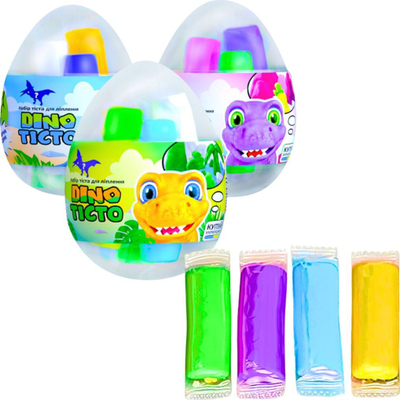 Set lodër LovinDo Surprise Dino Egg, 4 plastelina, figurë dinosauri