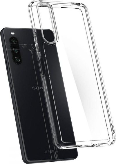 Kapak telefoni Spigen Ultra Hybrid për Sony Xperia 10 IV, prej TPU-je dhe polikarbonati, transparent
