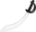 Пиратски меч Carnival Pirate Sabre, 45 cm, пластика, сив
