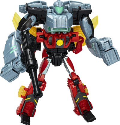 Figura aksion Transformers Hasbro EarthSpark Cyber-Combiner Terran Twitch dhe Robby Malto, 13 cm, set 2 copë, shumëngjyrëshe