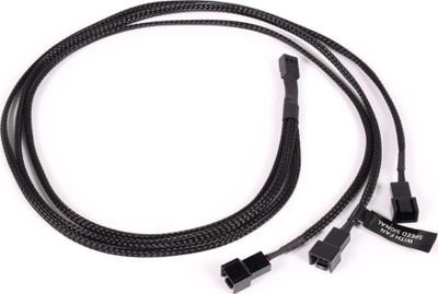 Kabllo Y-Splitter Alphacool 18692, 3-Pin në 3x 3-Pin, 60cm, e zezë