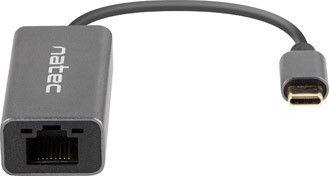 Adapter rrjeti Natec Cricket, USB C 3.1, RJ45 1Gbps, gri