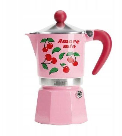 Xhezve espresso Bialetti Rainbow Fruit Vibes, 3 filxhanë, alumin, rozë