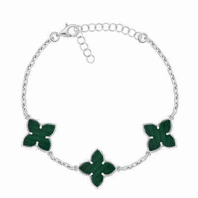 Byzylyk për femra Brilio Silver Flowers BRC192WG, i argjendtë