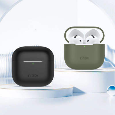 Силиконски капак за слушалки Tech-Protect Apple AirPods 4, заштитен, прашливо розева