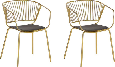 Set karrigesh ngrënieje Beliani Rigby, 2 copë, metal, ari
