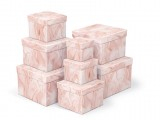Kuti dhuratash Gift Box C-C006-H, 22x22x15cm, karton i fortë, rozë mermer