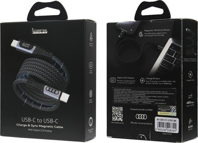 Kabllo kariku Audi USB-C në USB-C 2.0, 60W, 1.2m, e zezë