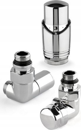 Valvulë këndore termostatike Otti OT3901LB051/2, 40 mm, M30x1.5, e majtë, e zezë mat
