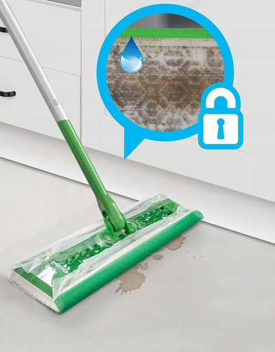 Peceta të lagta për dysheme Swiffer Wet, Morning Fresh, 24 copë, blu