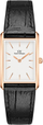 Orë femrash Daniel Wellington DW00100693, kuarc, kornizë rozë ari, rrip lëkure i zi