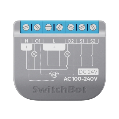 Rilé inteligjent SwitchBot Relay Switch 2PM, 2 kanale, Wi Fi Bluetooth Matter, gri