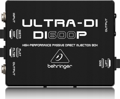Direct box pasiv Behringer ULTRA DI600P, hyrje TRS 1/4", dalje XLR, i zi