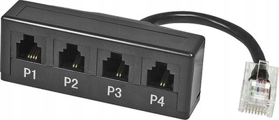 Ndarës telefoni LogiLink UA0103, RJ45 në 4x RJ11, 0.1m, i zi