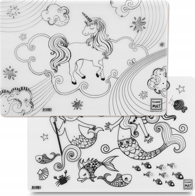 Tapet ngjyrosës Funny Mat Unicorn and Mermaids, i ripërdorshëm, për kalamaj, shumëngjyrësh