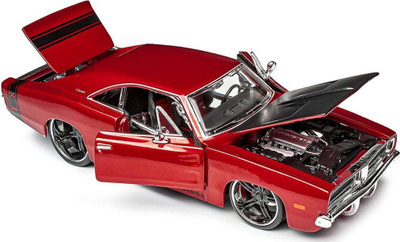 Maket makine Maisto Design Classic Muscle 1969 Dodge Charger R/T, shkalla 1:24, metal, i kuq