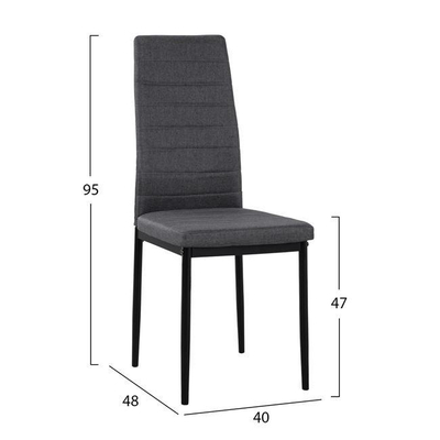 Set Tavolinë + 4 karrige Lady Grey HM11027.10, gri/ zezë