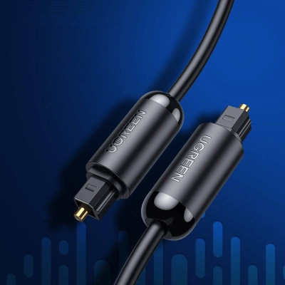 Kabllo audio me fibër optike Ugreen Toslink - Toslink, 1m, e zezë