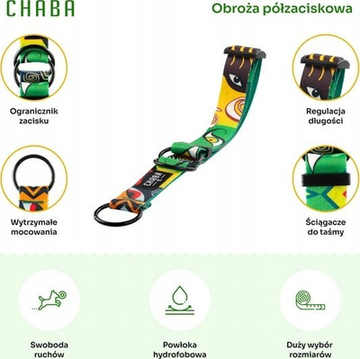 Qafore gjysmë-mbytëse për qen CHABA Story III Jumbo M, e rregullueshme, No Absorb, safari