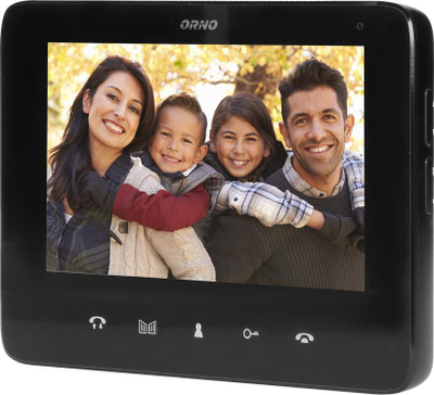 Set videointerfon Orno INDI MULTI P, 2 familje, ekran 7", me brelok afërsie, i bardhë