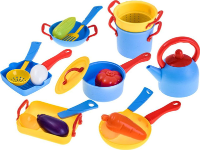 Set kuzhine lodër ZA0490, 18 copë, plastike, shumëngjyrëshe