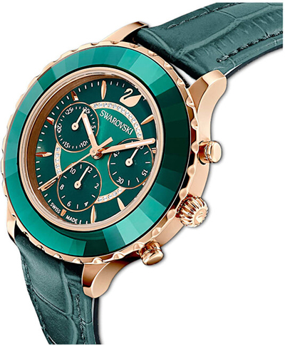 Orë dore për femra Swarovski Octea Lux Chrono 5452498, e gjelbër