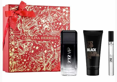 Set parfum për meshkuj Carolina Herrera 212 VIP Black, Eau de Parfum, 100ml, 3 copë