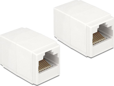 Adapter rrjeti Delock, RJ-45 F/F, UTP CAT 6, i bardhë