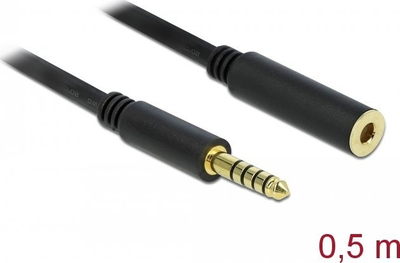 Kabllo zgjatuese audio DeLOCK 85795, 4.4 mm stereo e balancuar, 0.5 m, e zezë