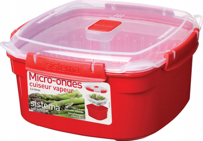 Enë avulli për mikrovalë Sistema, 2.4L, e kuqe
