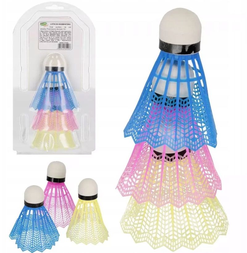 Flutura badminton Regail Sport Series, set 3 copë, plastik, shumëngjyrësh