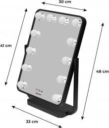 Pasqyrë kozmetike Humanas HS-HM01, LED, rrotullim 360°, e zezë