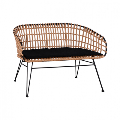 Stol metalik Allegra HM5692, wicker, 124x57x77 cm, zi bezhë
