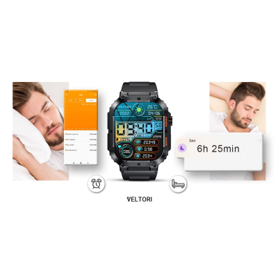 Smartwatch Veltori VT200-1, ekran 1.96", Bluetooth, i zi