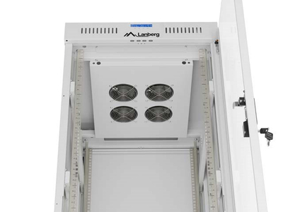 Kabinet serverik Lanberg 19" V2, 32U, 600x800, me derë xhami, gri