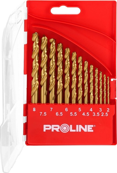 Set stërvitjesh PROLINE 77314, 13 copë, për metal, ngjyrë metalike